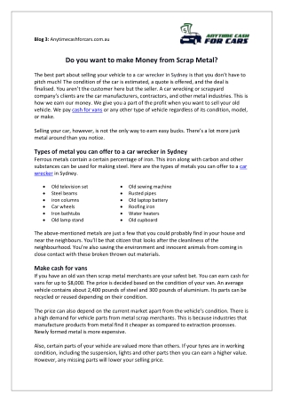 Do you want to make Money from Scrap Metal?