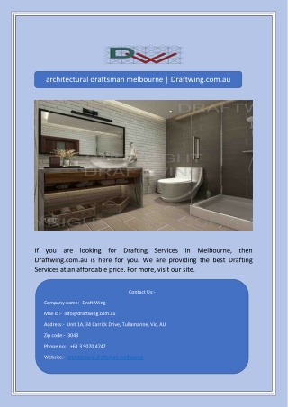 architectural draftsman melbourne | Draftwing.com.au