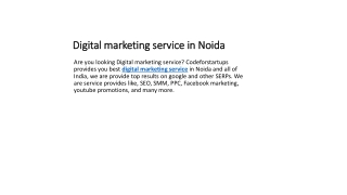 Digital marketing service in Noida