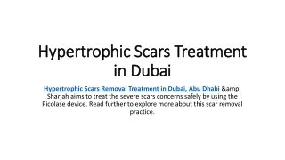 Hypertrophic Scars Treatment Cost in Dubai