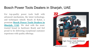 Bosch Power Tools Dealers in Sharjah, UAE