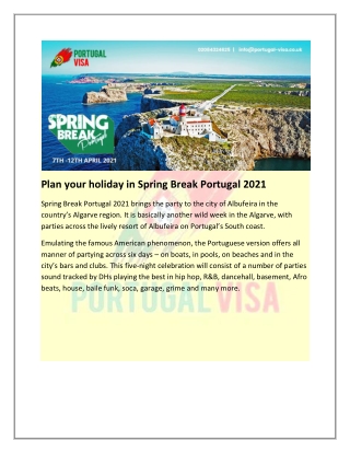 Spring Break Portugal 2021 is the best time to visit Portugal