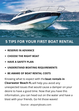 5 TIPS FOR YOUR FIRST BOAT RENTAL