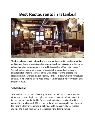 Best Restaurants in Istanbul