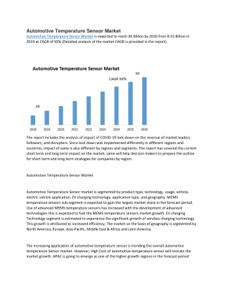 Automotive Temperature Sensor Market