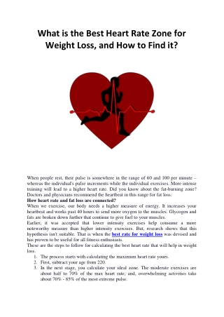 What is the Best Heart Rate Zone for Weight Loss, and How to Find it?