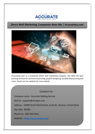 Direct Mail Marketing Companies Near Me | Accurateaz.com