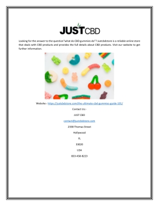 What Do Cbd Gummies Do | Justcbdstore.com