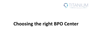 Choosing the right BPO Center