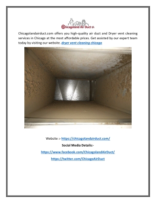 Dryer Vent Cleaning Chicago | Chicagolandairduct.com