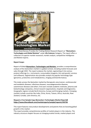 Worldwide Biomarkers Technologies Market Report Forecast to 2025