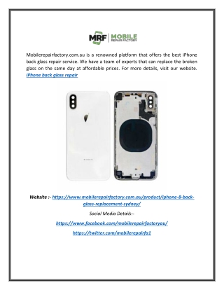 Iphone Back Glass Repair | Mobilerepairfactory.com.au