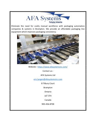 AFA Systems Ltd. – Engineered Packaging Automation Systems