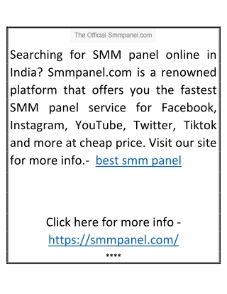 Best Smm Panel | Smmpanel.com