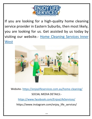 Home Cleaning Services Inner West | Enjoylifeservices.com.au