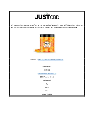 CBD Wholesale Networks | Justcbdstore.com