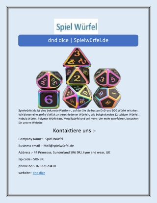 dnd dice | Spielwürfel.de