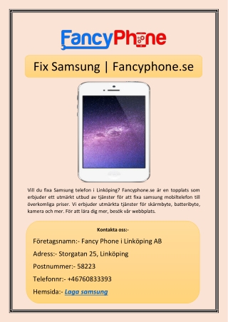 Fix Samsung | Fancyphone.se