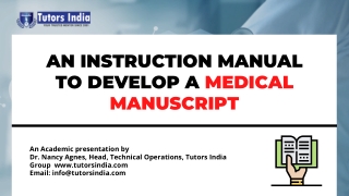 Booklet to develop a Manuscript writing in the Medical Field