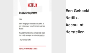 Een Gehackt Netflix-Account Herstellen