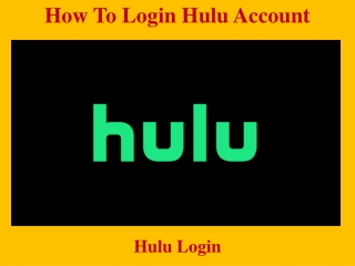 How To Login Hulu Account