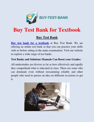 Shop Test Bank For Textbook