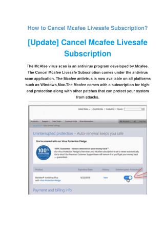 How to Cancel Mcafee Livesafe Subscription? | Simple Instructions