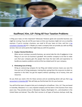 Kauffman| Kim, LLP: Fixing All Your Taxation Problems