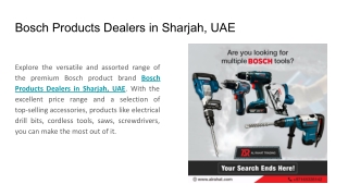 Bosch Products Dealers in Sharjah, UAE