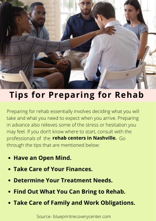 Tips for Preparing for Rehab