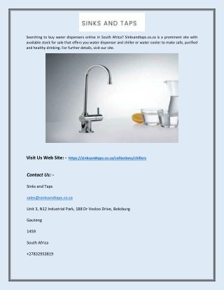 Buy Chillers Online in South Africa | Sinksandtaps.co.za