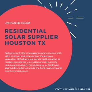 Residential Solar Supplier Houston TX | Best Solar Panels In USA