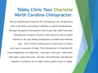 Advanced Chiropractic Care – Tebby Clinic