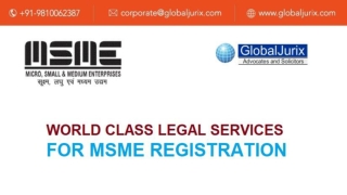 World Class Legal Services for MSME Registration