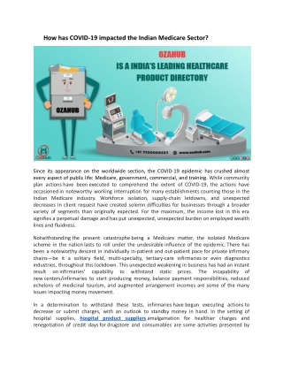 How has COVID-19 impacted the Indian Medicare Sector?