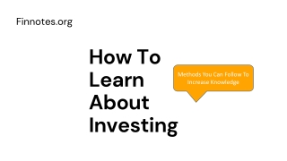 How To Learn About Investing