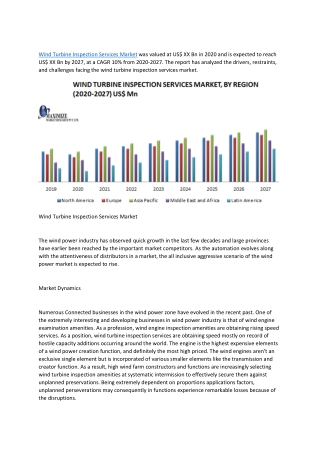 Wind Turbine Inspection Services Market- Industry Analysis and forecast 2020-2027