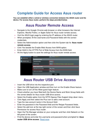 Access Asus router In Different Methods & Fix Can't Access Router