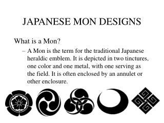 JAPANESE MON DESIGNS