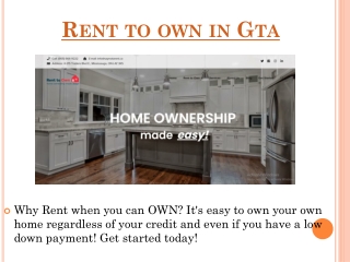 Lease to own homes toronto