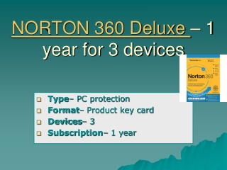 NORTON 360 Deluxe – 1 year for 3 devices