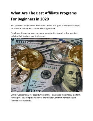 What Are The Best Affiliate Programs For Beginners in 2020