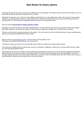 Where to trade binary options