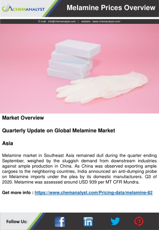 Melamine Prices, News, Database, Trend | ChemAnalyst