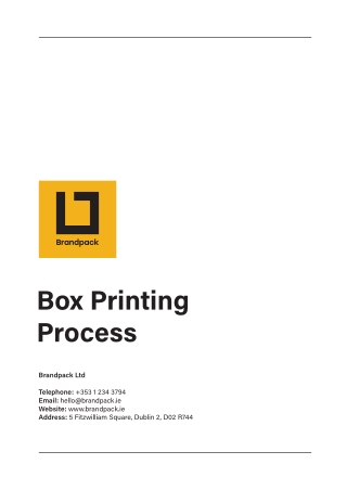 Box Printing Process