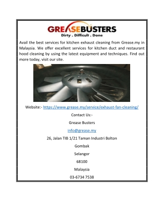 Kitchen Exhaust Cleaning in Malaysia | Grease.my