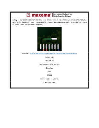 Antibacterial Pen for Sale Online | Maxemapens.com