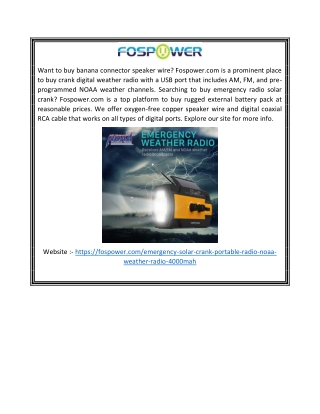 Solar Crank Radio | Fospower.com