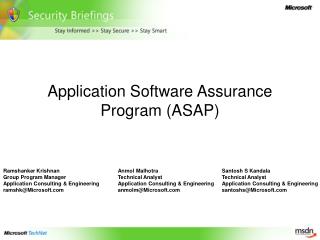 Application Software Assurance Program (ASAP)