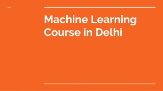 Machine Learning Course in Delhi